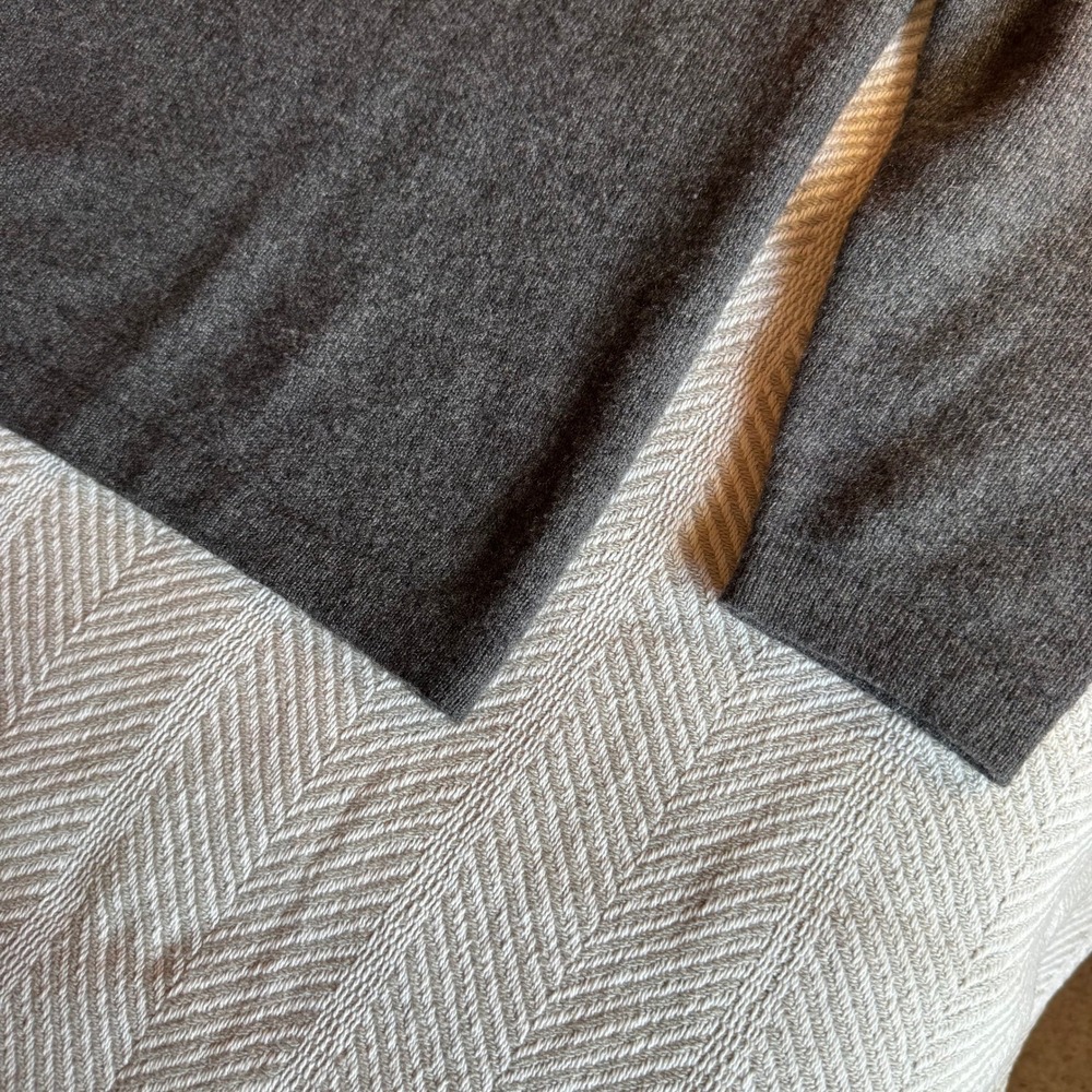 American Blue Pure Cashmere Quarter Zip Sweater Mens Medium Charcoal Gray Knit - Picture 6 of 9